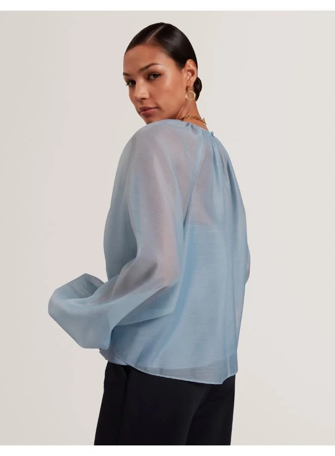 تيد بيكر Organza Puff Sleeve Blouse